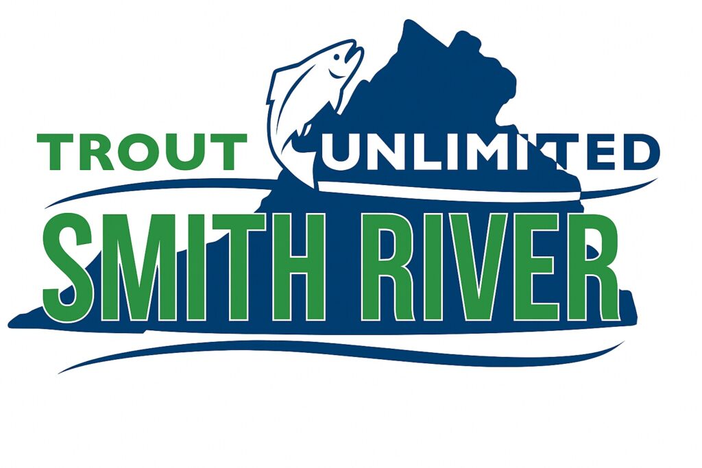 a logo with a fish and a mountain